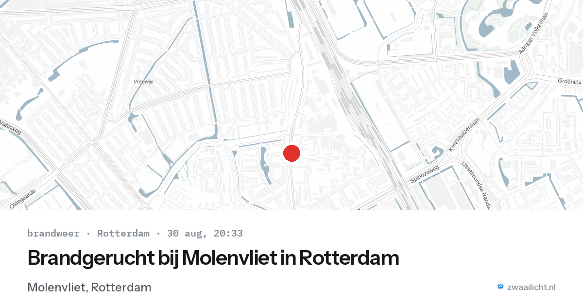 Brandgerucht bij Molenvliet in Rotterdam — 30 aug 2026