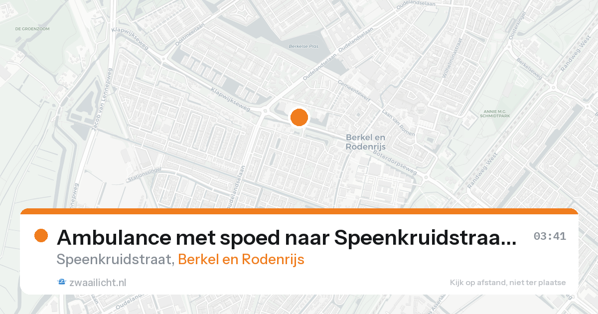 Ambulance met spoed naar Speenkruidstraat in Berkel en Rodenrijs — 13 jul 2026