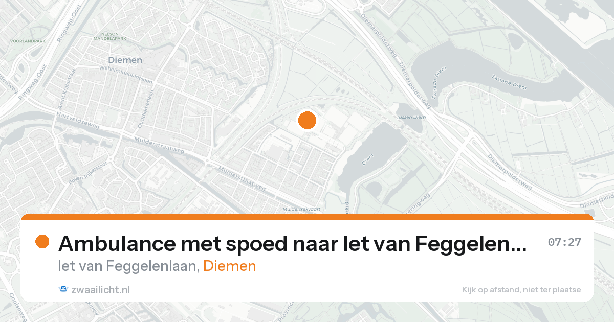 Ambulance met spoed naar Iet van Feggelenlaan in Diemen — 19 aug 2026