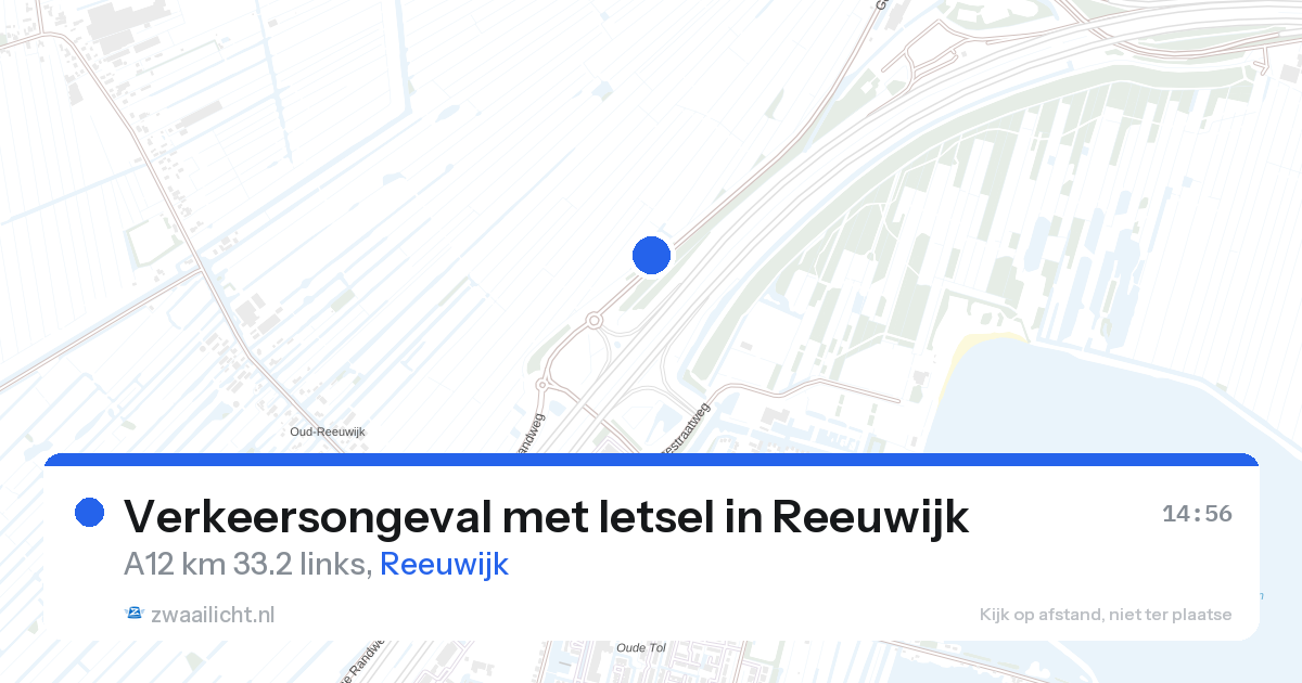 Verkeersongeval met letsel in Reeuwijk — 27 aug 2026