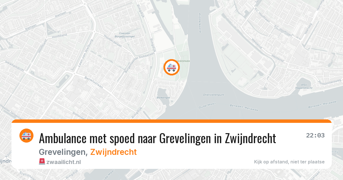 Ambulance met spoed naar Grevelingen in Zwijndrecht — 13 aug 2026