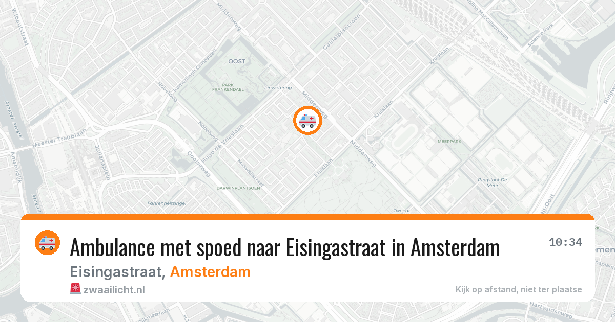 Ambulance met spoed naar Eisingastraat in Amsterdam — 11 apr 2026