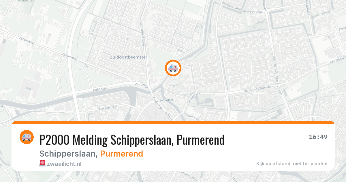 P2000 Melding Schipperslaan, Purmerend — 2 feb 2026