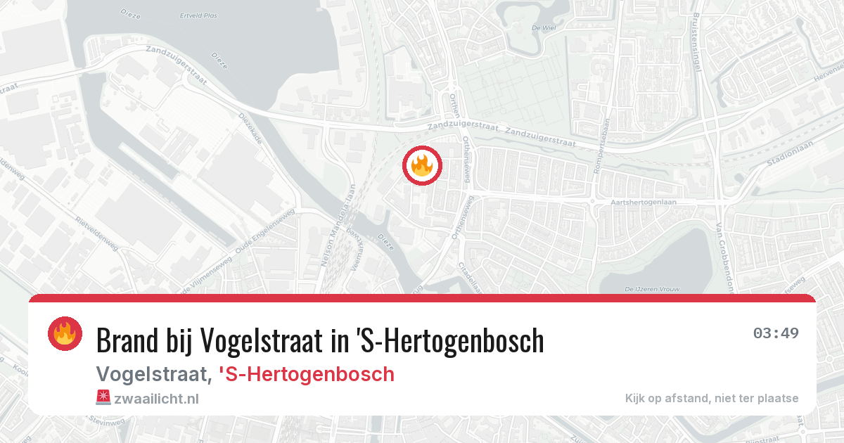 Brand bij Vogelstraat in 'S-Hertogenbosch — 8 mrt 2026