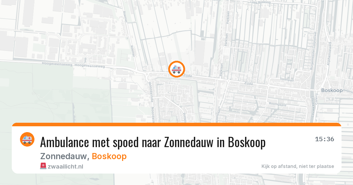 Ambulance met spoed naar Zonnedauw in Boskoop — 10 aug 2026