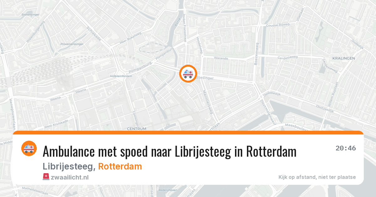 Ambulance met spoed naar Librijesteeg in Rotterdam — 25 mei 2026