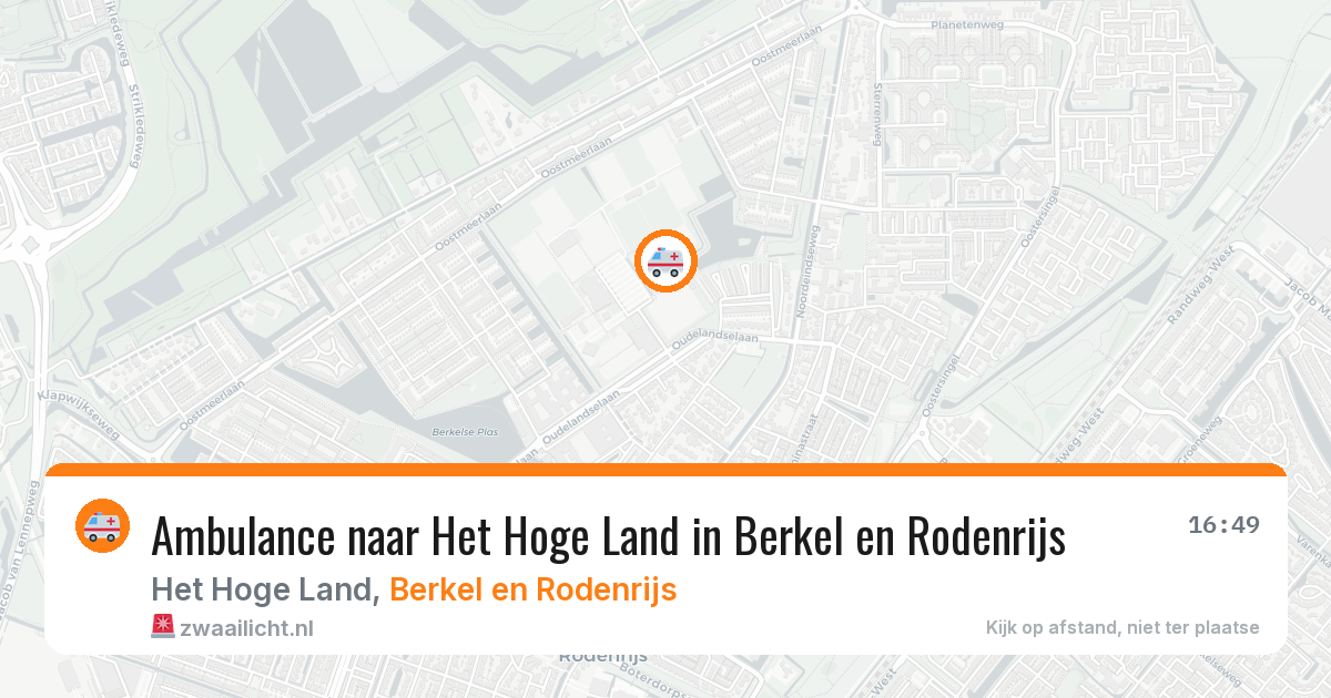 Ambulance naar Het Hoge Land in Berkel en Rodenrijs — 24 mei 2026