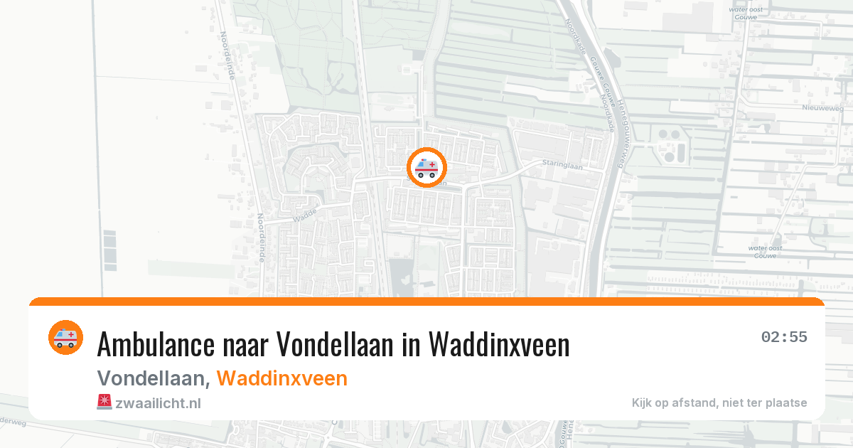 Ambulance naar Vondellaan in Waddinxveen — 5 jul 2026