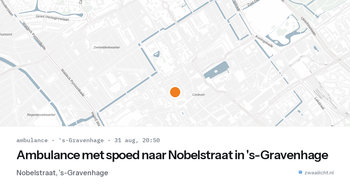 Ambulance met spoed naar Nobelstraat in 's-Gravenhage — 31 aug 2026