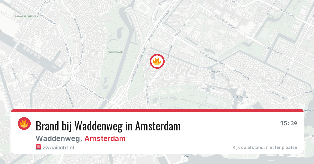 Brand bij Waddenweg in Amsterdam — 24 mrt 2026