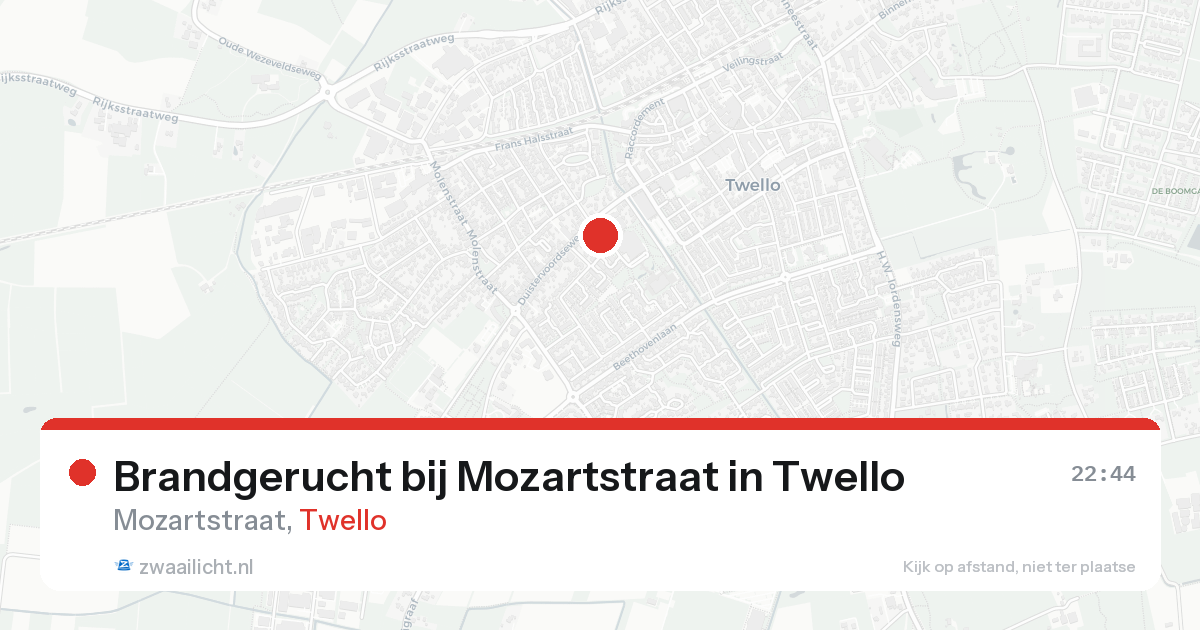 Brandgerucht bij Mozartstraat in Twello — 12 aug 2026
