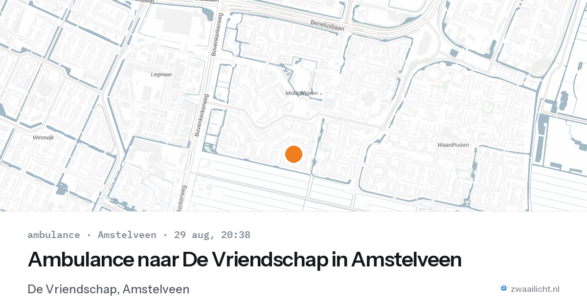 Ambulance naar De Vriendschap in Amstelveen — 29 aug 2026