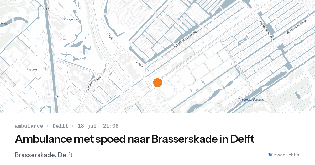 Ambulance met spoed naar Brasserskade in Delft — 18 jul 2026