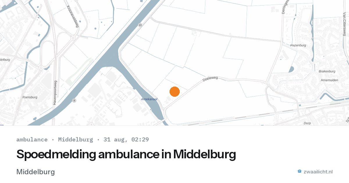 Spoedmelding ambulance in Middelburg — 31 aug 2026