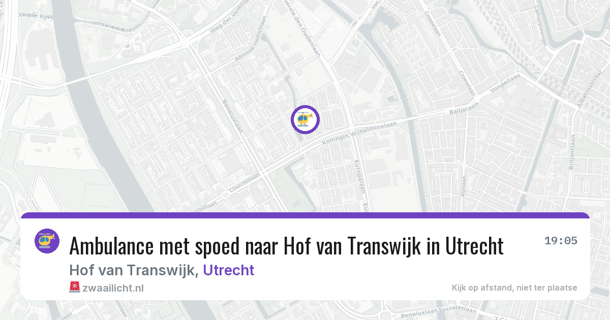 Ambulance met spoed naar Hof van Transwijk in Utrecht — 21 jun 2026