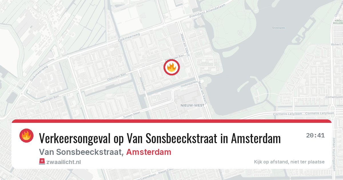 Verkeersongeval op Van Sonsbeeckstraat in Amsterdam — 28 jun 2026