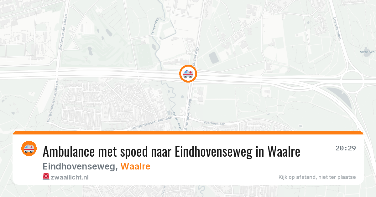 Ambulance met spoed naar Eindhovenseweg in Waalre — 18 mrt 2026