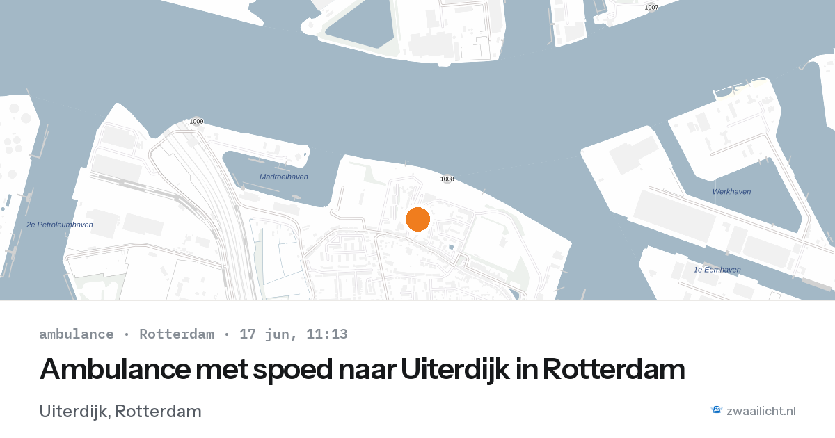 Ambulance met spoed naar Uiterdijk in Rotterdam — 17 jun 2026