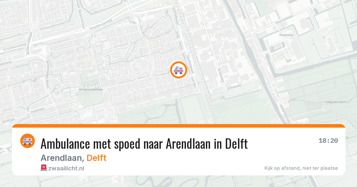 Ambulance met spoed naar Arendlaan in Delft — 3 aug 2026