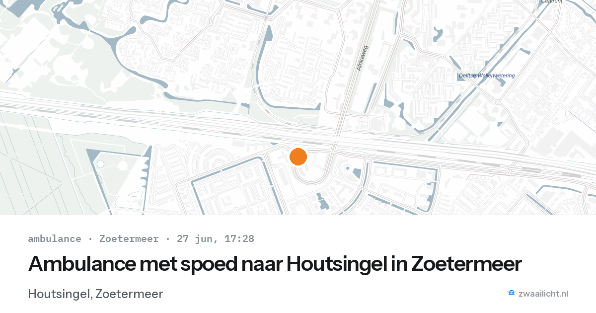 Ambulance met spoed naar Houtsingel in Zoetermeer — 27 jun 2026