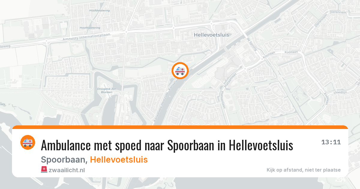 Ambulance met spoed naar Spoorbaan in Hellevoetsluis — 25 jul 2026