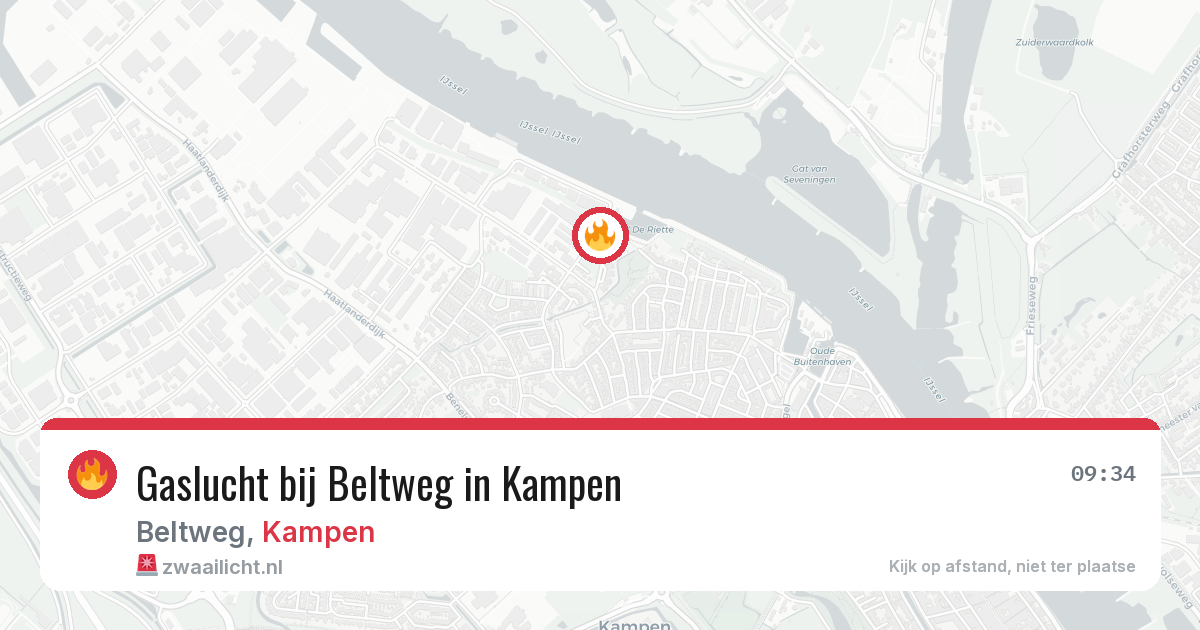 Gaslucht bij Beltweg in Kampen — 29 jan 2026