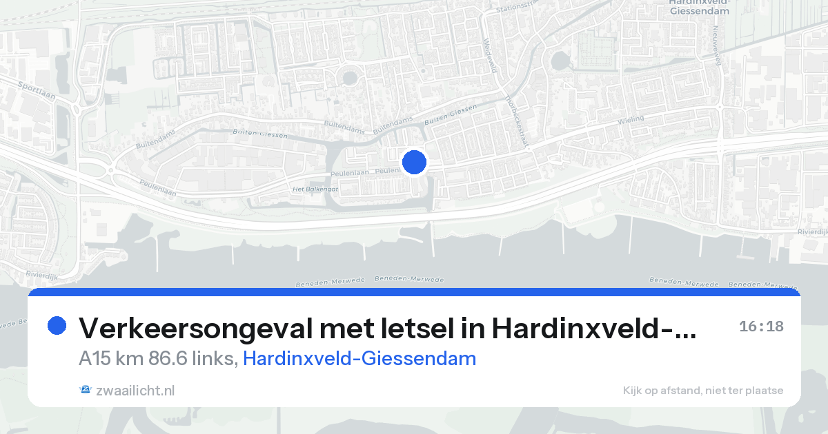 Verkeersongeval met letsel in Hardinxveld-Giessendam — 19 aug 2026