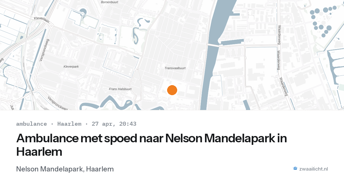 Ambulance met spoed naar Nelson Mandelapark in Haarlem — 27 apr 2026