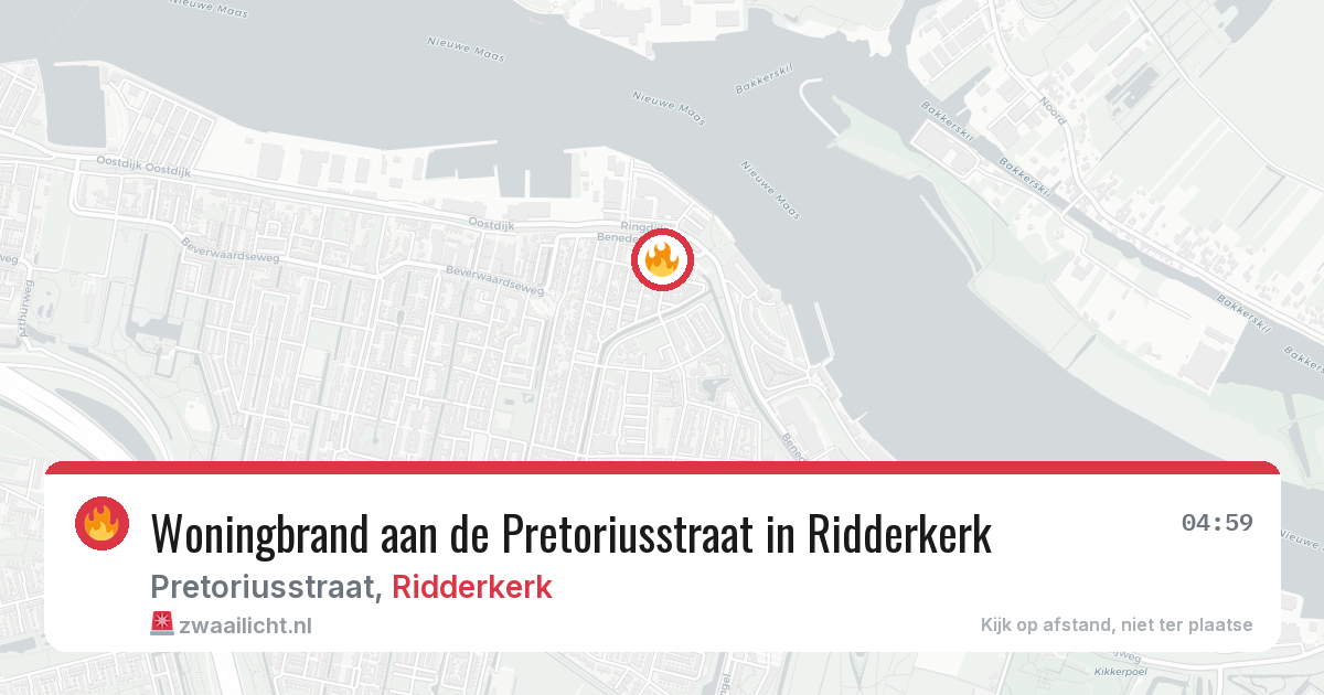 Woningbrand aan de Pretoriusstraat in Ridderkerk — 2 jul 2026