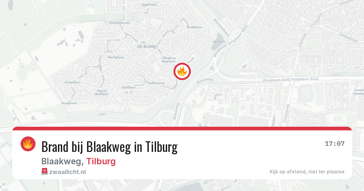 Brand bij Blaakweg in Tilburg — 28 jul 2026