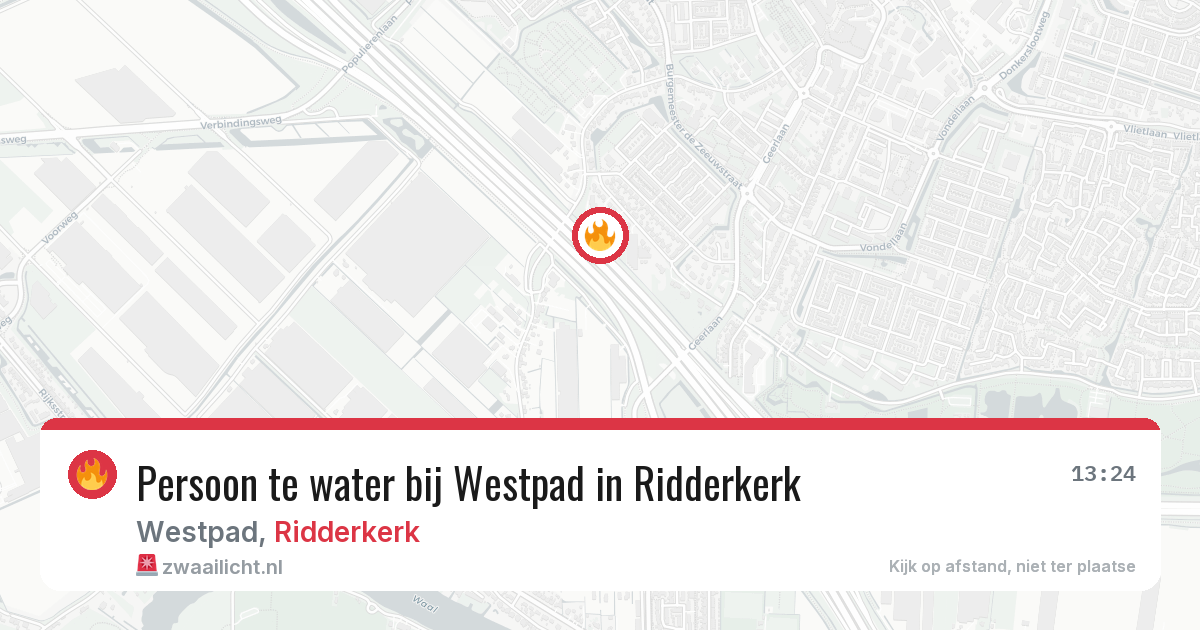 Persoon te water bij Westpad in Ridderkerk — 22 jun 2026