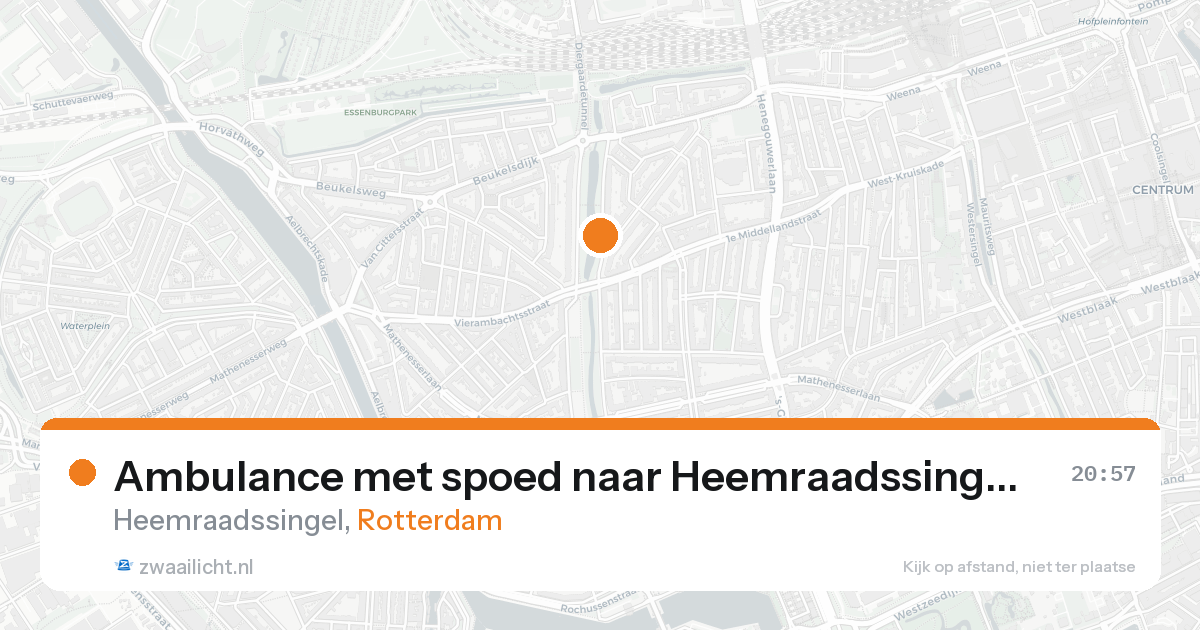 Ambulance met spoed naar Heemraadssingel in Rotterdam — 22 aug 2026
