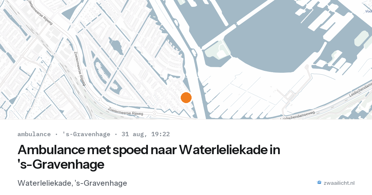 Ambulance met spoed naar Waterleliekade in 's-Gravenhage — 31 aug 2026