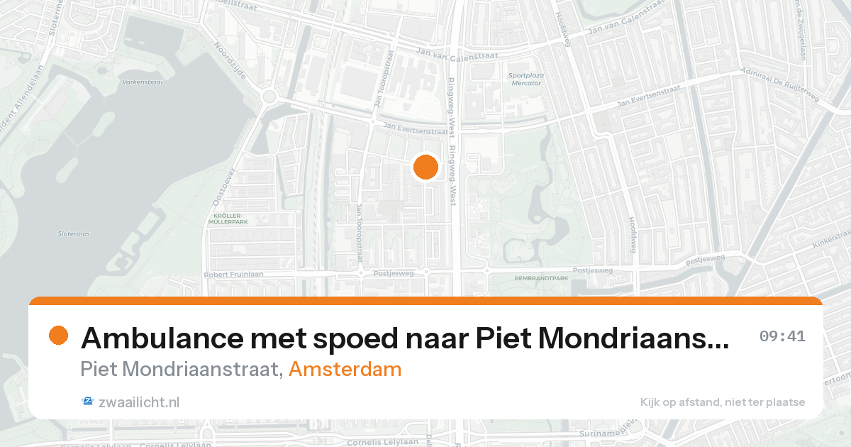 Ambulance met spoed naar Piet Mondriaanstraat in Amsterdam — 31 jan 2026