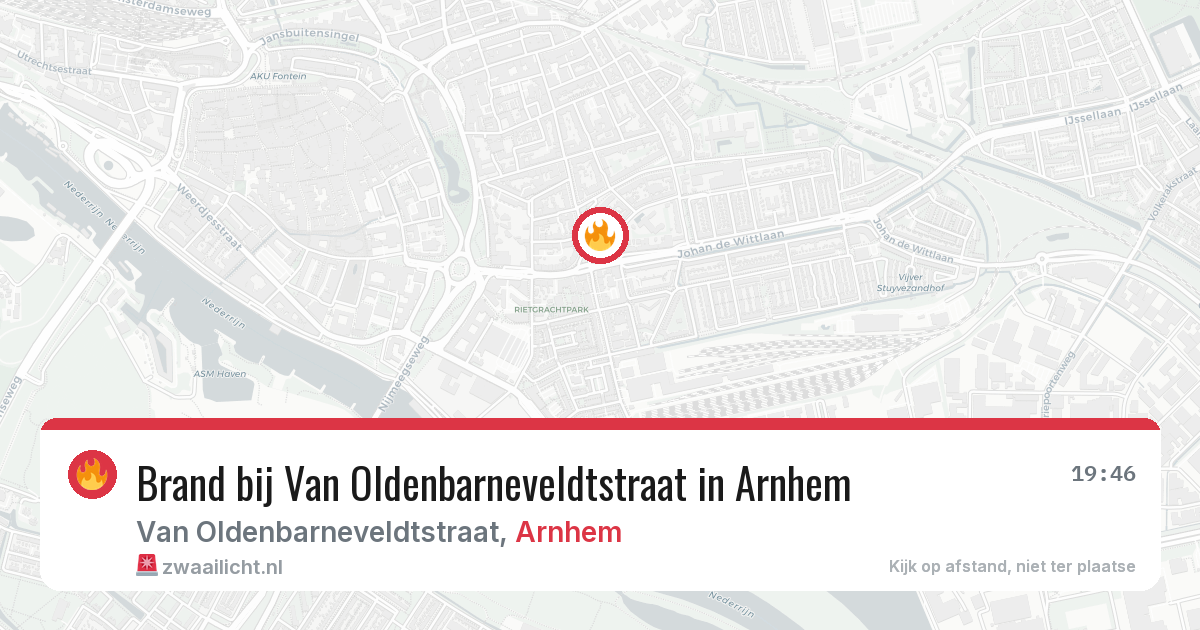 Brand bij Van Oldenbarneveldtstraat in Arnhem — 14 mrt 2026