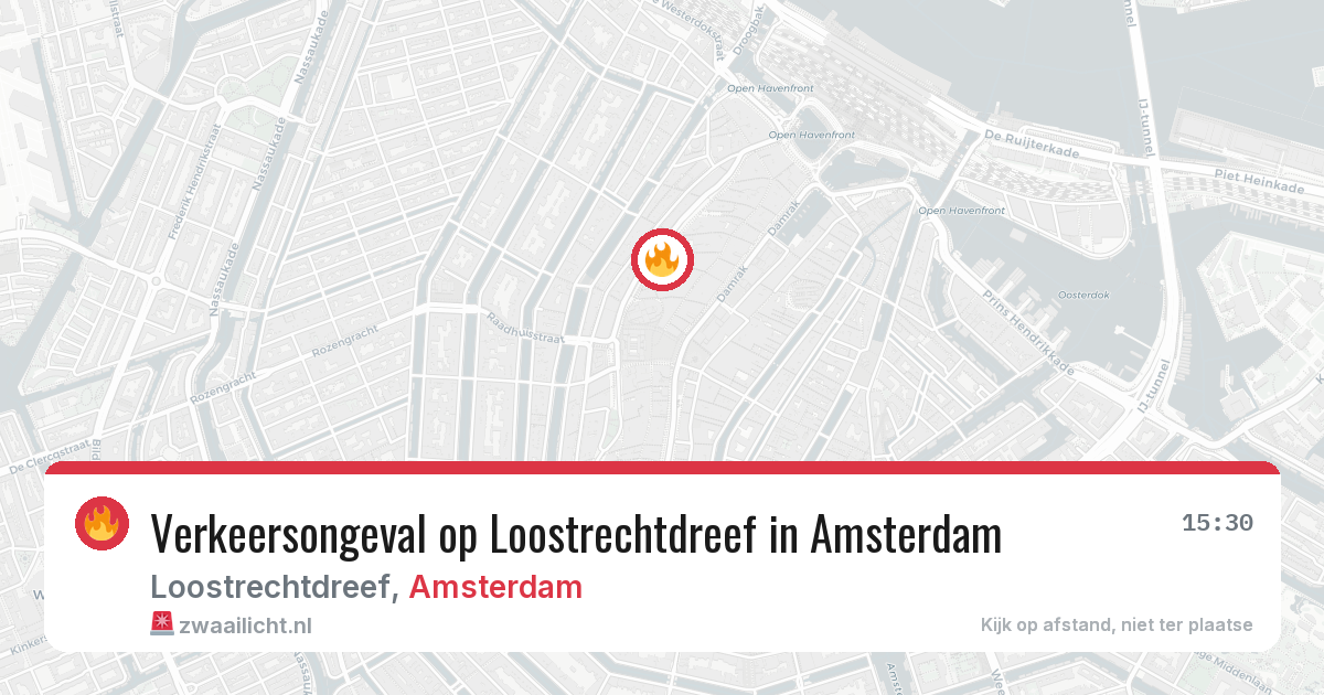 Verkeersongeval op Loostrechtdreef in Amsterdam — 7 jul 2026