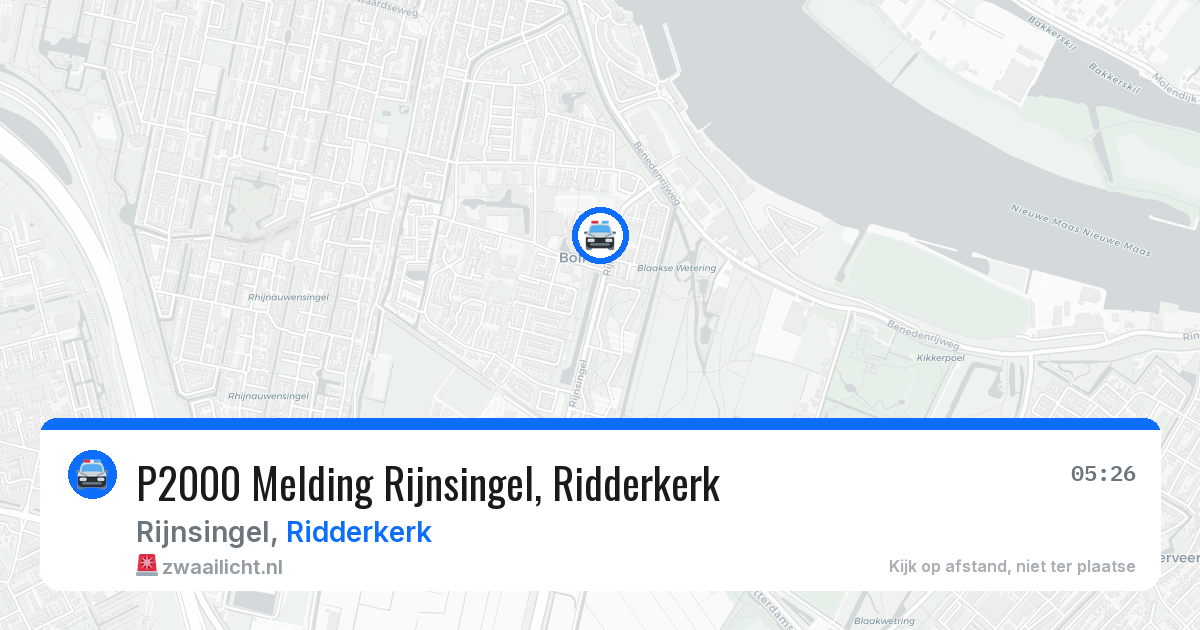 P2000 Melding Rijnsingel, Ridderkerk — 19 mei 2026
