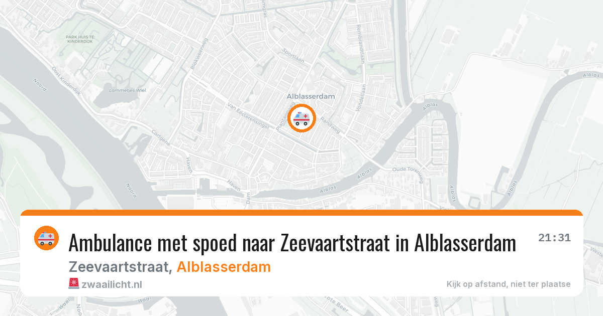 Ambulance met spoed naar Zeevaartstraat in Alblasserdam — 25 jan 2026
