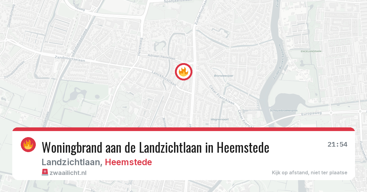 Woningbrand aan de Landzichtlaan in Heemstede — 18 mrt 2026