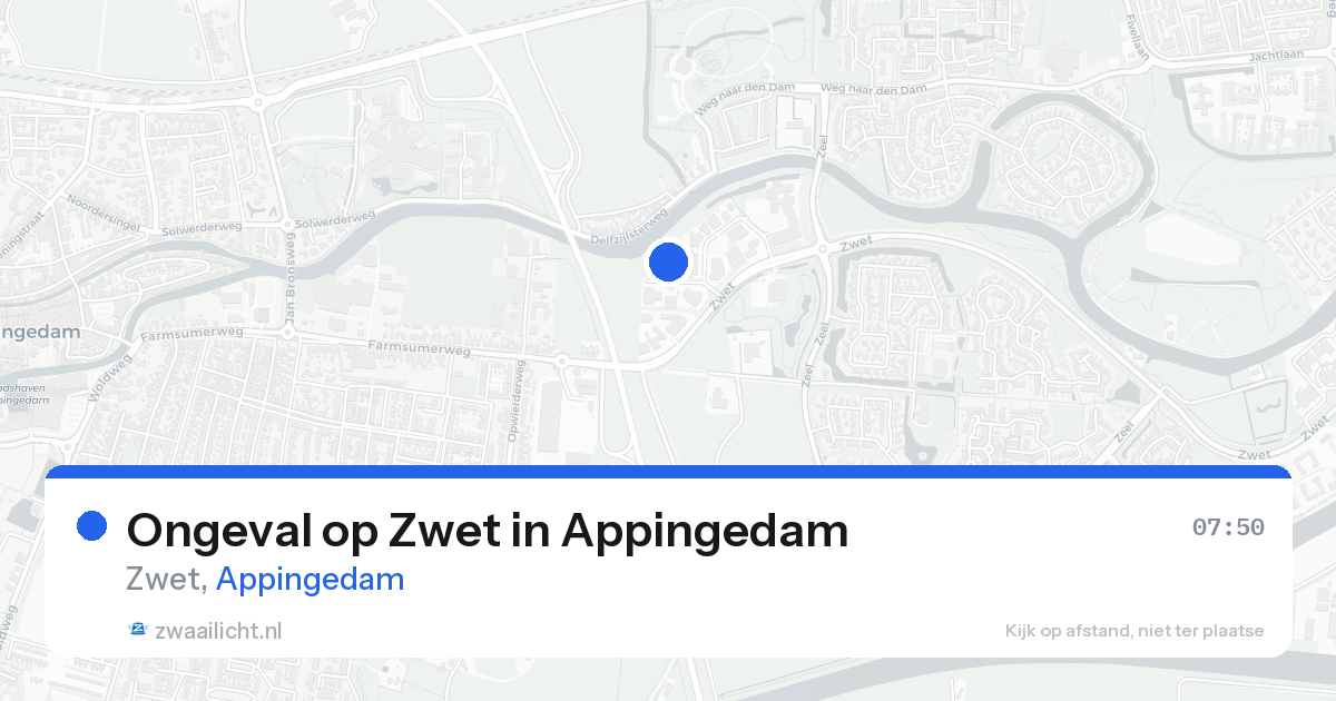 Ongeval op Zwet in Appingedam — 13 aug 2026