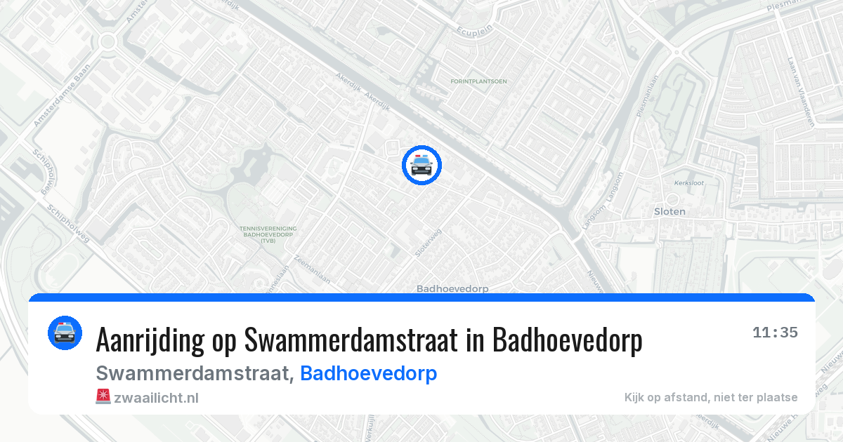 Aanrijding op Swammerdamstraat in Badhoevedorp — 6 jun 2026