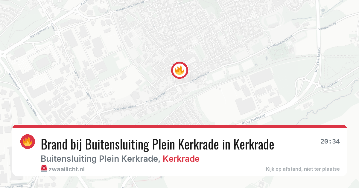 Brand bij Buitensluiting Plein Kerkrade in Kerkrade — 19 mrt 2026