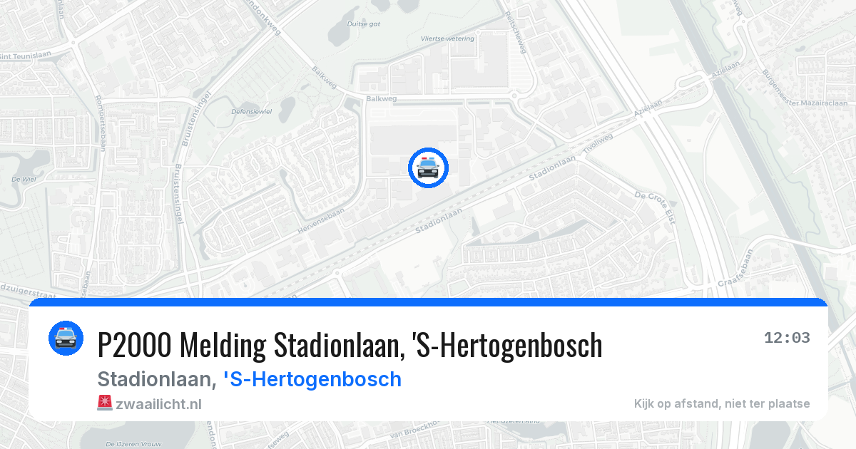 P2000 Melding Stadionlaan, 'S-Hertogenbosch — 11 jun 2026