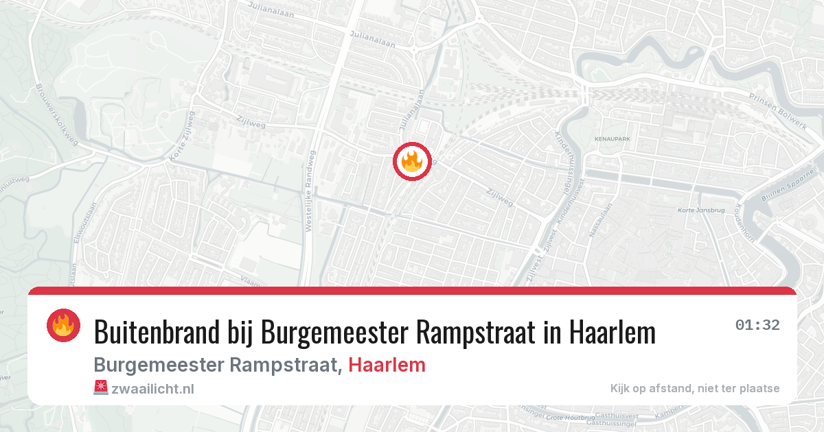 Buitenbrand bij Burgemeester Rampstraat in Haarlem — 12 apr 2026