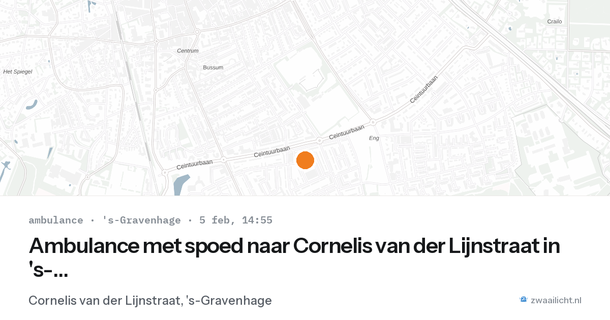 Ambulance met spoed naar Cornelis van der Lijnstraat in 's-Gravenhage — 5 feb 2026