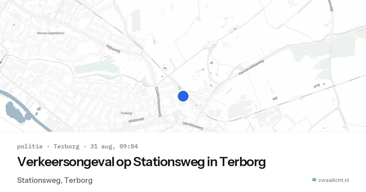 Verkeersongeval op Stationsweg in Terborg — 31 aug 2026