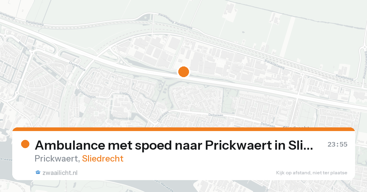 Ambulance met spoed naar Prickwaert in Sliedrecht — 16 aug 2026