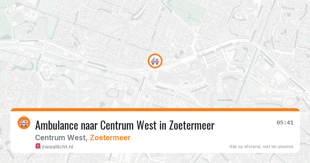 Ambulance naar Centrum West in Zoetermeer — 9 aug 2026