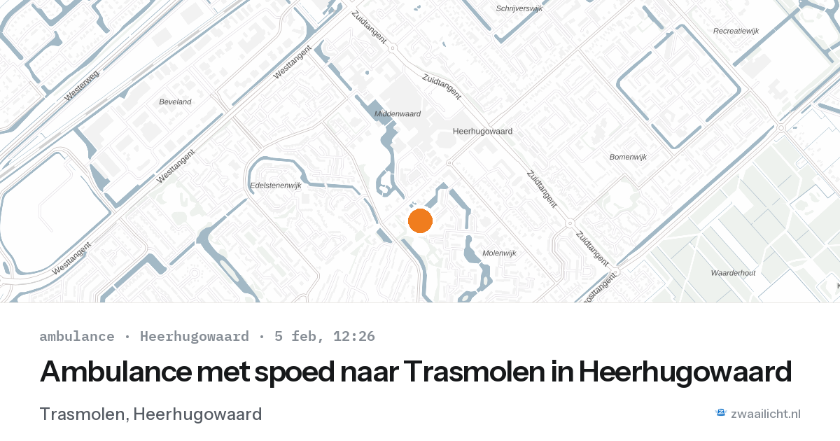 Ambulance met spoed naar Trasmolen in Heerhugowaard — 5 feb 2026