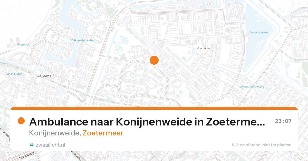 Ambulance naar Konijnenweide in Zoetermeer — 27 aug 2026